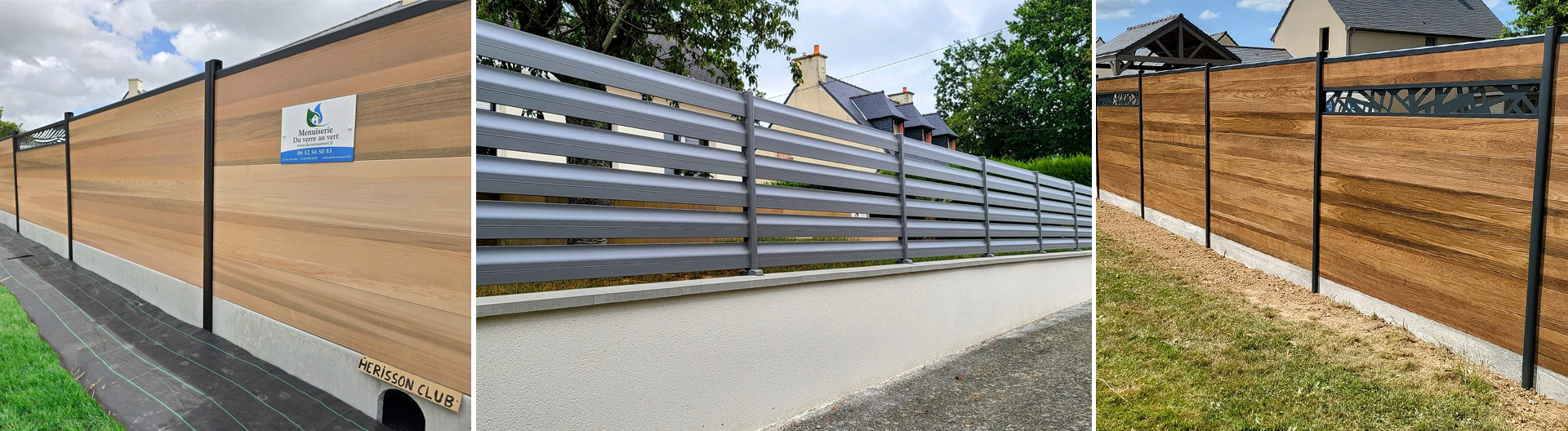 clôtures du verre au vert