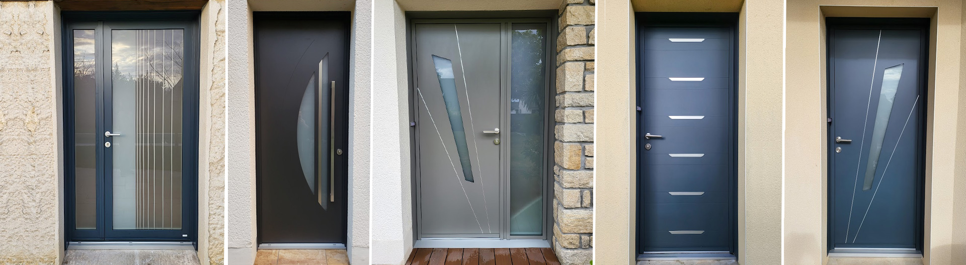 porte d'entrée du verre au vert